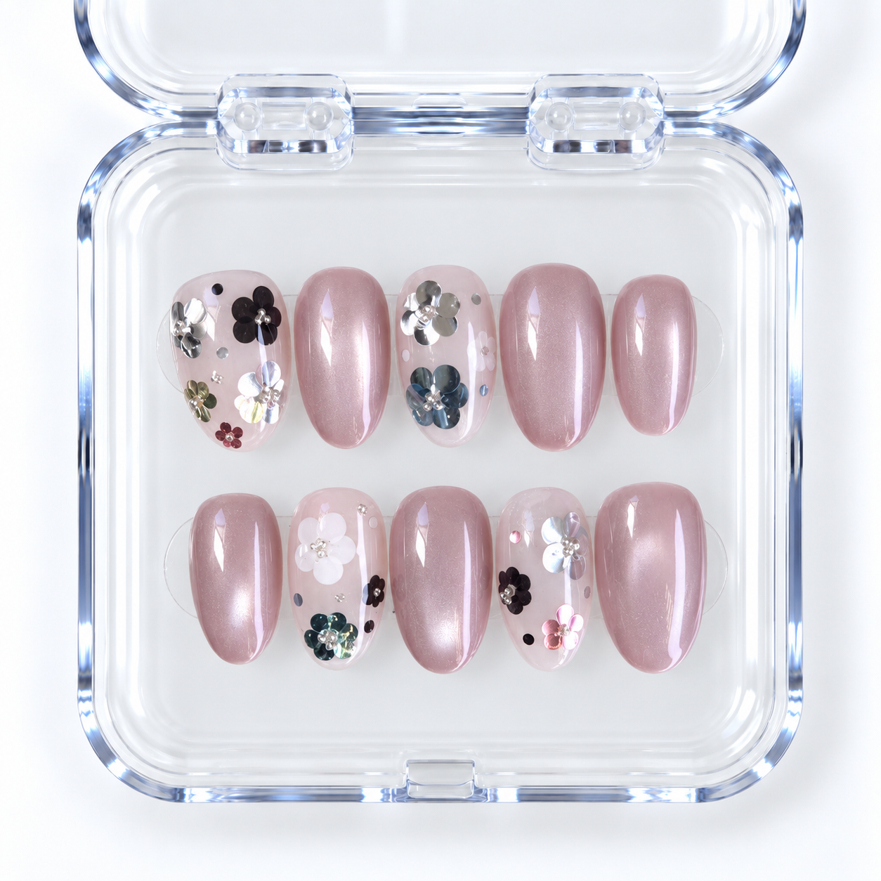 Pink Floral Rhinestone